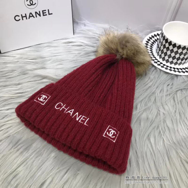 CHANEL香奈兒 專櫃新品 火爆經典百搭款 刺繡針織帽 LLWJ6632